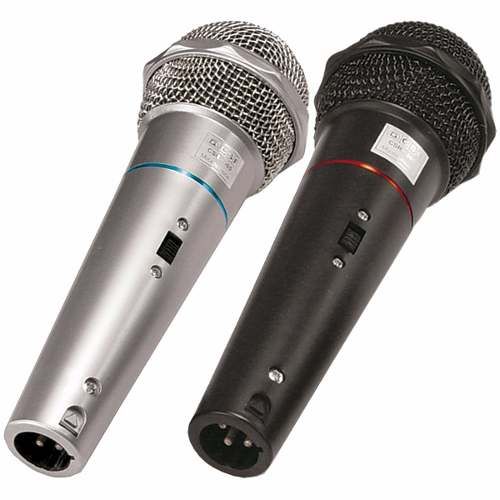 Kit 2 Microfones C/ Fio de Mão Dinâmico Chave Cabo 3m Csr505