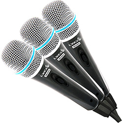 Kit 3 Microfones com Fio de Mão SML48SX-3 Lyco