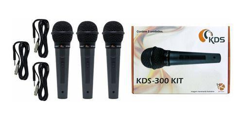 Kit 3 Microfones com Fio Kds 300 Kit Kadosh