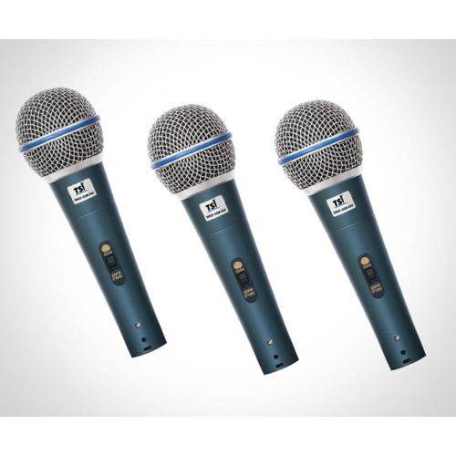 Kit 3 Microfones com Fio Tsi Trio-50b Sw