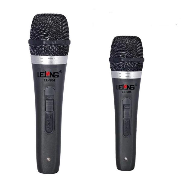 KIT 2 Microfones Duplo Profissional Dinamico com Fio + 2 Cabos 5 Metros - Tomate