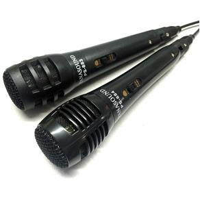 Kit 2 Microfones Karaokê Panasound Ps-884 Ps-883