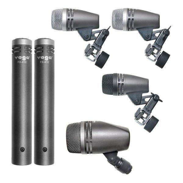 Kit Microfones para Bateria 6 Peças - Fx Dk 6 - Yoga
