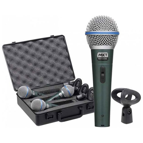 Kit 3 Microfones Profissionais Bt-58a Cabo Cachimbo - Mxt