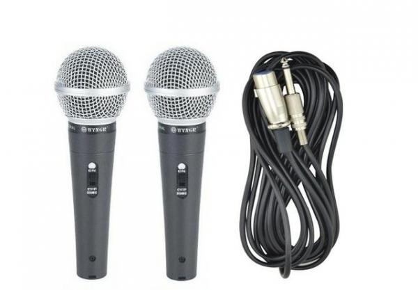 KIT 3 Microfones Profissional Dinamico com Fio M-58 Sm-58 + Cabo 5 Metros - Wnvgr