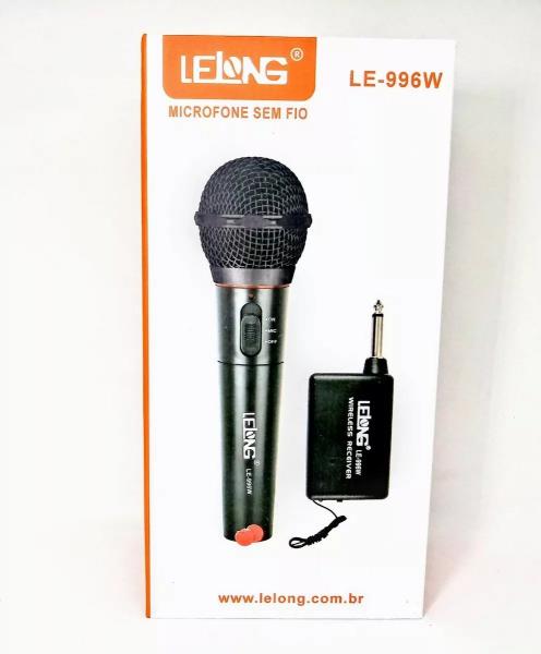 Microfone Sem Fio Lelong Completo com Cabo e Transmissor LE-996W - Ebai