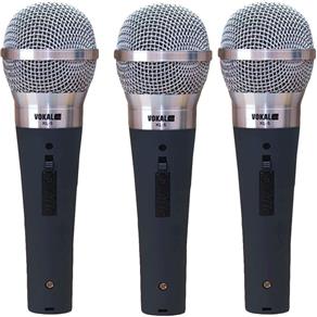 Kit 3 Microfones Vokal Dinâmico Kl5 Profissional Sm58 + Cabo