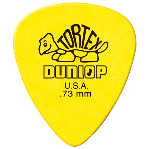 Kit Palhetas Dunlop Tortex 0.73mm Amarela C/ 12 Unidades