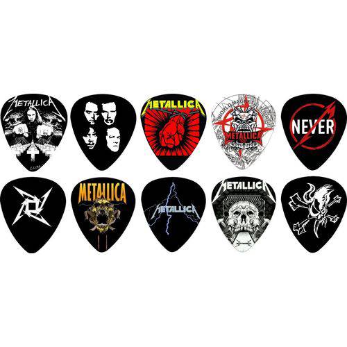 Kit Palhetas Personalizadas Banda Metallica com 10 Modelos