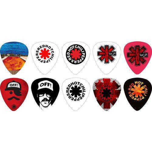 Kit Palhetas Personalizadas Red Hot Chili Peppers 10 Modelos