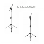 Kit Par De Pedestal Mini Girafa Cromado Para Microfone Visão