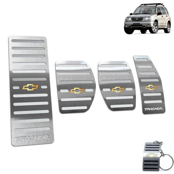 Kit Pedaleira + Descanso Chevrolet Tracker 2001 a 2009 Inox - Jr