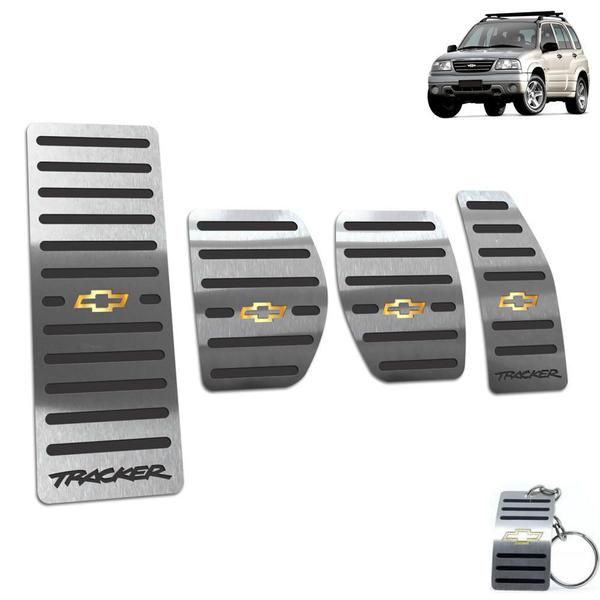 Kit Pedaleira + Descanso Chevrolet Tracker 2001 a 2009 Preto - Jr