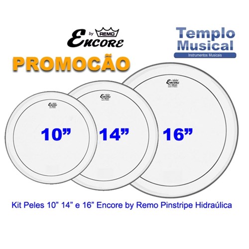 Kit Peles 10 14 16 Encore By Remo Pinstripe Hidráulica
