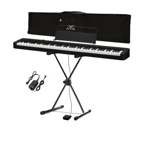 Kit Piano Casio CDP-S100 Com Bag Estante Pedal e Fonte