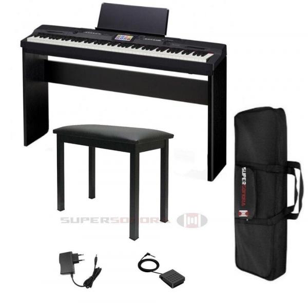 Kit Piano CASIO Privia PX-360M 88 Teclas + Estante CS-67bk + Banqueta BP-20C + Bag + Pedal + Fonte