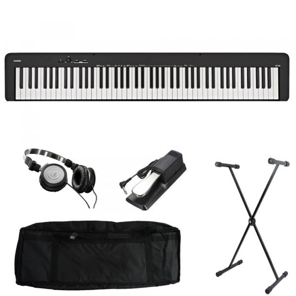 Kit Piano Digital Casio CDP-S100 BK com Capa, Suporte, Pedal Sustain e Fone