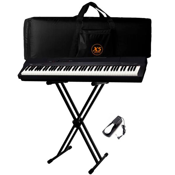 Kit Piano Digital Casio Px-160bk com Estante Bag e Pedal Sustain