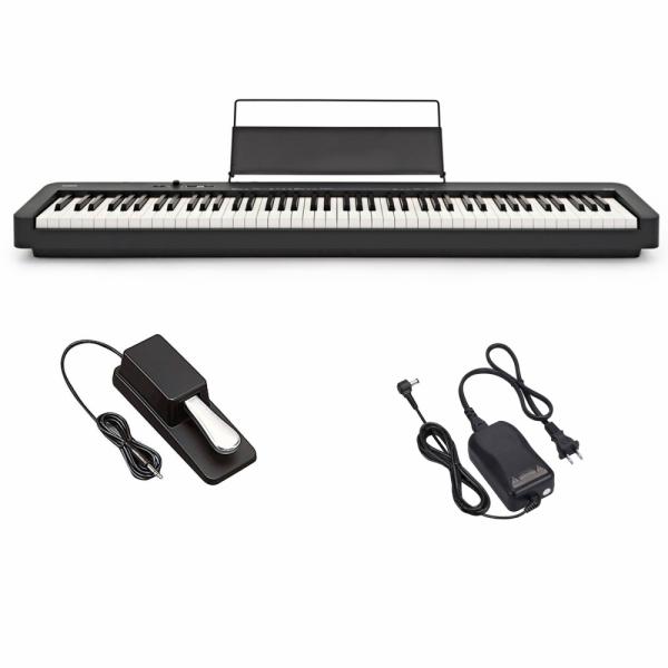 Kit Piano Digital Casio Stage Cdp-s100 Preto Com Fonte E Pedal Sustain