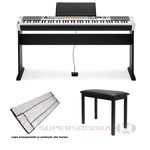 Kit Piano Digital Cdp-230r Sr Casio + Estante + Banqueta + Capa P/ Teclas + Pedal + Fonte
