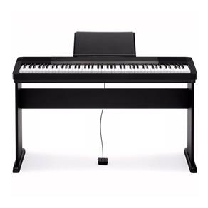 Kit Piano Digital CDP-135 Preto 88 Teclas Sensíveis + Estante Suporte Madeira, 64 Polifonias, Fonte, MIDI, USB, Pedal, Fones, Porta Partitura - CASIO