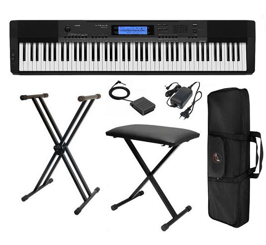 Kit Piano Digital Cdp-235r 88 Teclas Sensíveis + Suporte + Banqueta + Capa + Pedal + Fonte - Casio