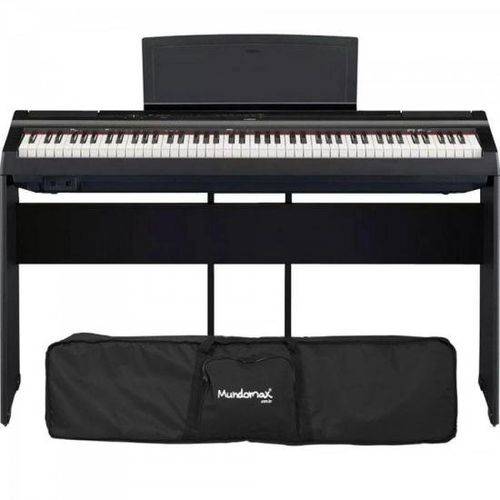 Kit Piano Digital P125 Preto Yamaha + Acessórios