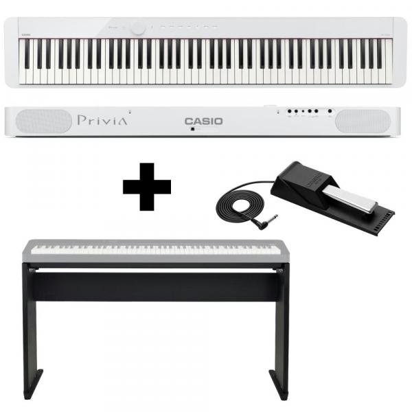 KIT Piano Digital Privia PX-S1000 WE + Móvel + Pedal Sustain - Casio