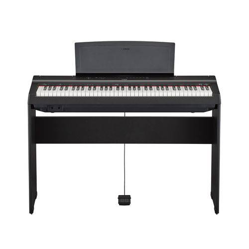 Kit Piano Digital Yamaha P121b Preto - 73 Teclas + Estante L121b + Pedal + Fonte + Suporte Partitura