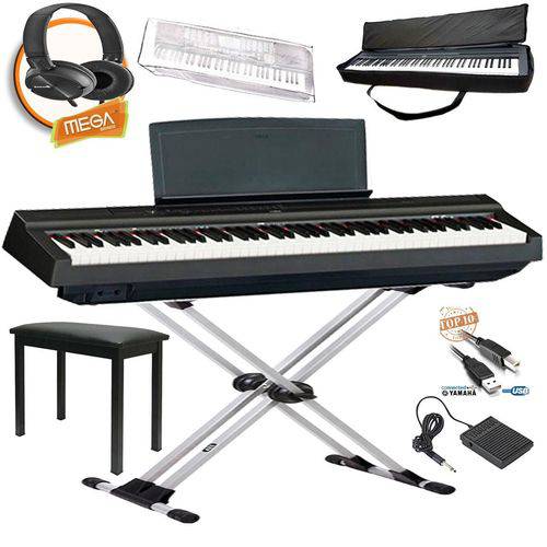Kit Piano Digital Yamaha P125 Font +pedal+USB+bag+capa+banco