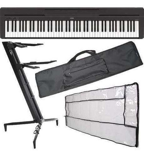 Kit Piano Digital Yamaha P45 C/ Acessórios + Suporte Stay