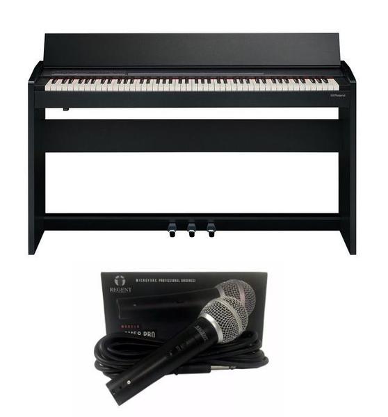Kit Piano Roland F140RCB + Microfone Regent SM58