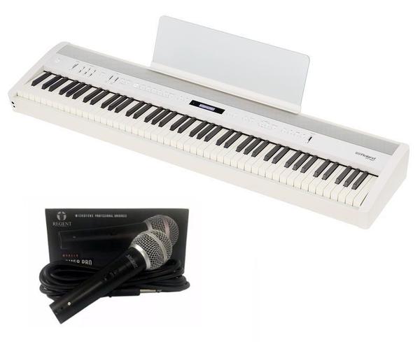 Kit Piano Roland FP60 WH Branco + Microfone Regent SM58