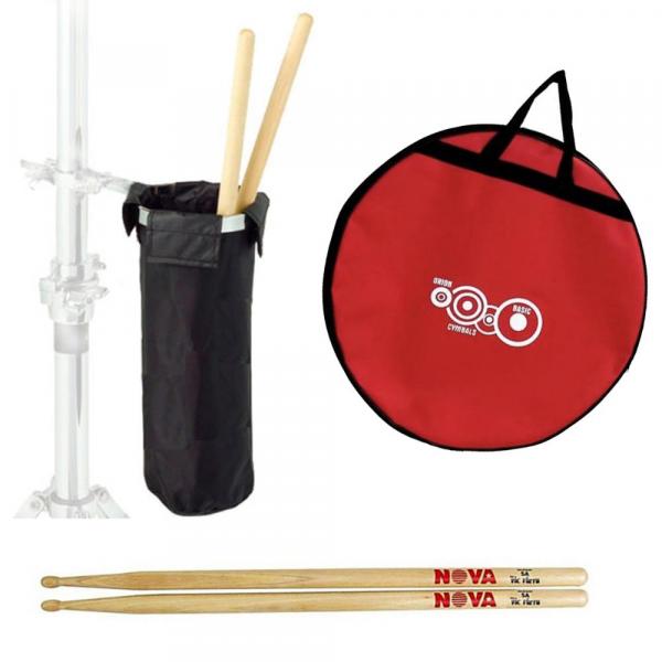 Kit Porta Baqueta PBA0001 All Purpose Drumstick Nagano + Baquetas + Bag de Prato