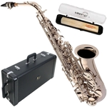 Kit Saxofone Alto Mid Niquelado Eagle Sa500n C/ Palheta Case