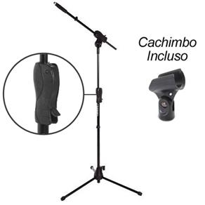 Kit Suporte Girafa P Microfone Smmax + Cachimbo Ibox M7 Srm Preto