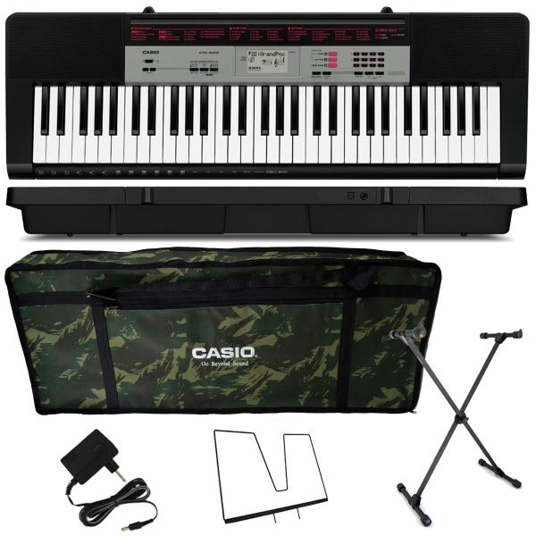 Kit Teclado Casio CTK1500 Musical 5/8 Completo Camuflado