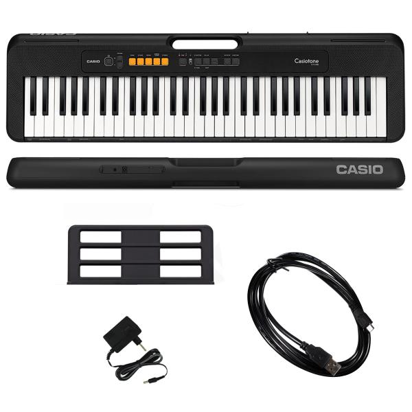 Kit Teclado Casio Tone CT-S100 Musical 61 Teclas com Cabo USB