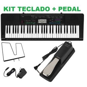 Kit Teclado Musical Ctk-3400 Casio + Fonte + Pedal Sustain