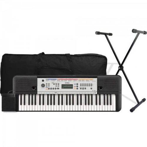 Kit Teclado Musical Ypt-260 Preto Yamaha + Acessórios