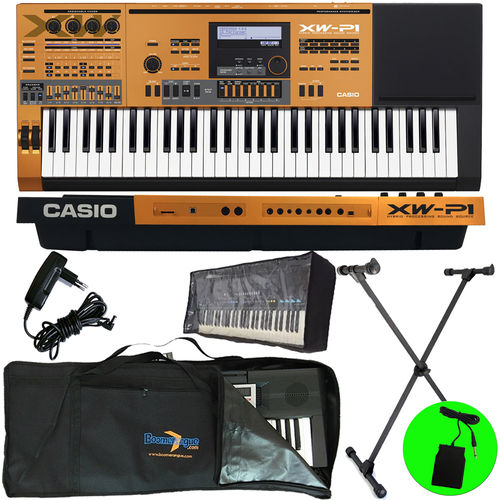 Kit Teclado Sintetizador 61teclas Xw-p1 Co Orange Casio com Pedal