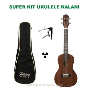 Kit Ukulele Concert Kalani KAL200 CT - Guarani Series - Cordas Aquila + Capa + Capotraste + Palhetas