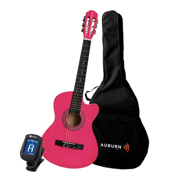 Kit Violão Eletroacústico Cutway Pink Auburn com Afinador e Capa