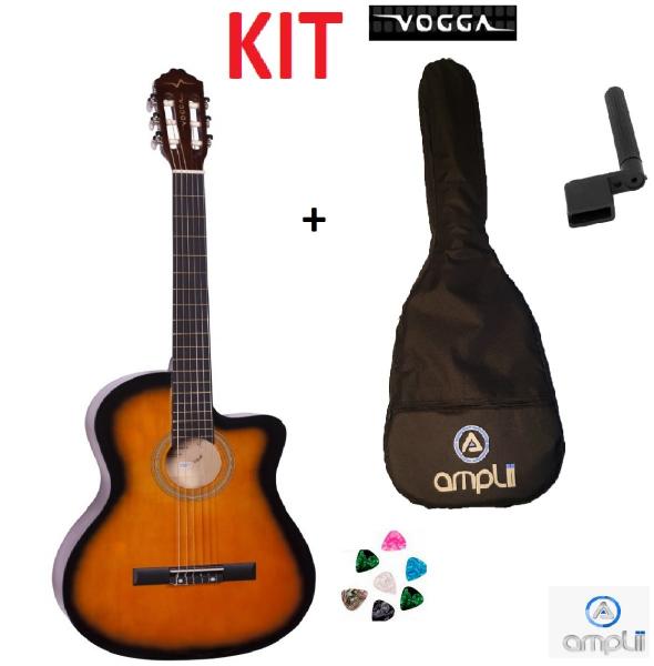 Kit Violão Vogga Vca206nc Ys Nylon Capa Encordoador de Brinde