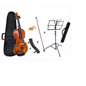Kit Violino 1/2 Arco Breu Case com Opção de Espaleira e Estante para Crianças de 6 a 9 Anos