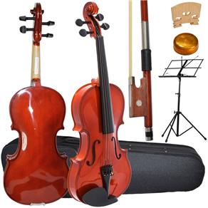 Kit Violino 4/4 SV START Giannini Arco Genuíno Breu Estojo + Suporte Partitura