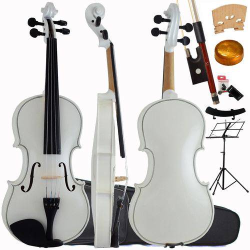 Kit Violino 4/4 Tradicional Branco Sverve Ronsani Completo