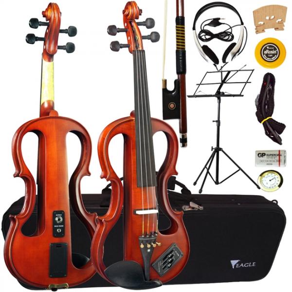 Kit Violino Elétrico 4/4 Acetinado Ev744 Eagle com Estojo e Fone