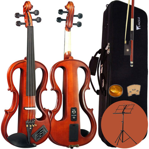 Kit Violino Elétrico 4/4 Acetinado Ev744 Eagle com Estojo e Fone