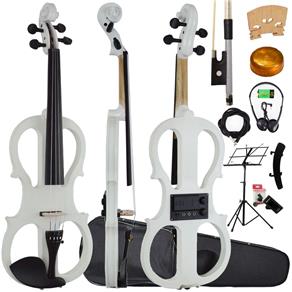 Kit Violino Elétrico 4/4 Branco Sverve Ronsani Completo